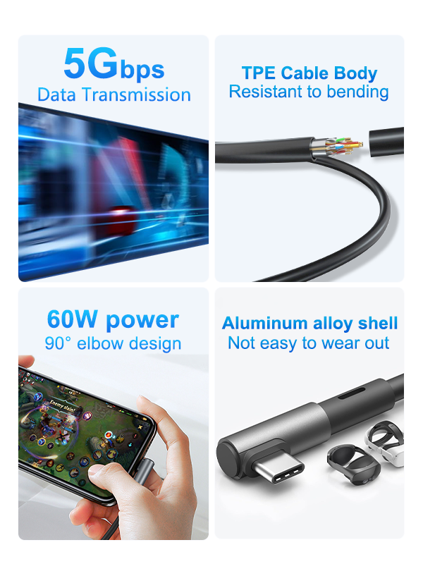 Design Link Cable Compatible with Meta Quest 3s Quest 3 Quest 2/Pro/Pico 4 Accessories and PC/Steam VR