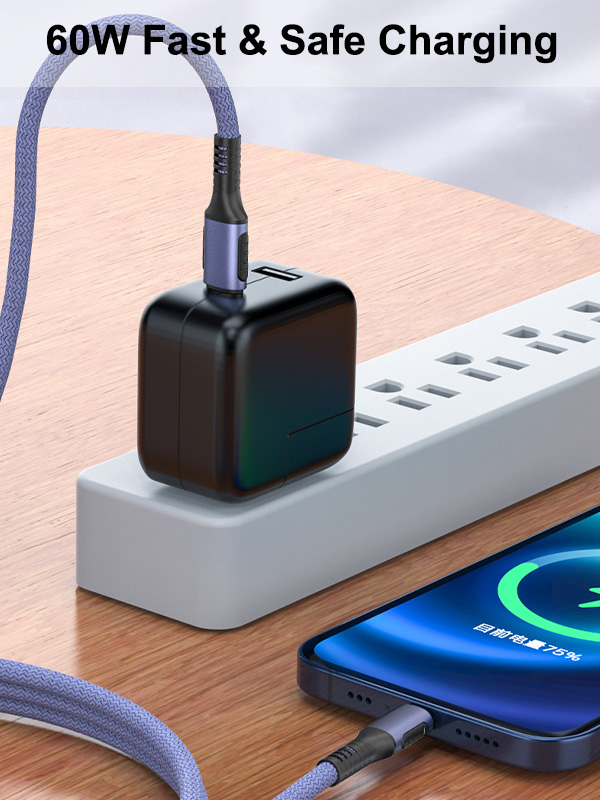USB C to USB C Cable Fast Charging Charger 3A PD 60W USB C Cable 