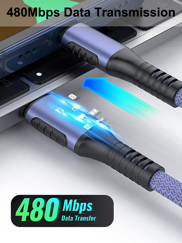 USB C to USB C Cable Fast Charging Charger 3A PD 60W USB C Cable 