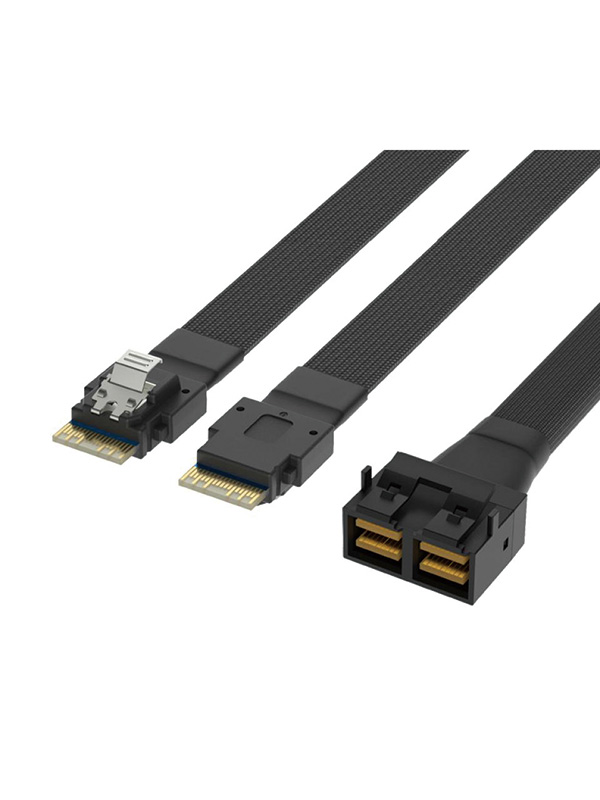 Internal HD Mini SAS SFF-8643 8i 72P to 2x SlimSAS SFF-8654 4i 38P Cable 