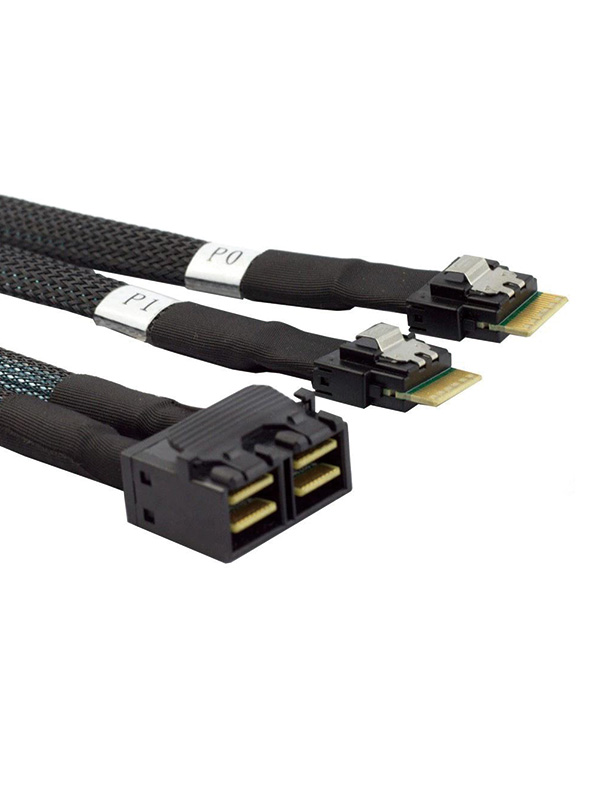 Internal HD Mini SAS SFF-8643 8i 72P to 2x SlimSAS SFF-8654 4i 38P Cable 