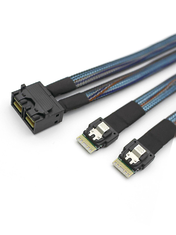 Mini SAS SFF-8643 8I to 2 Ports slim SAS SFF-8654 4I Adapter cable 