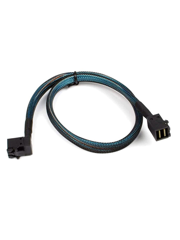 HD Mini SAS SFF-8643 to SFF-8643 Down Angled Cable 