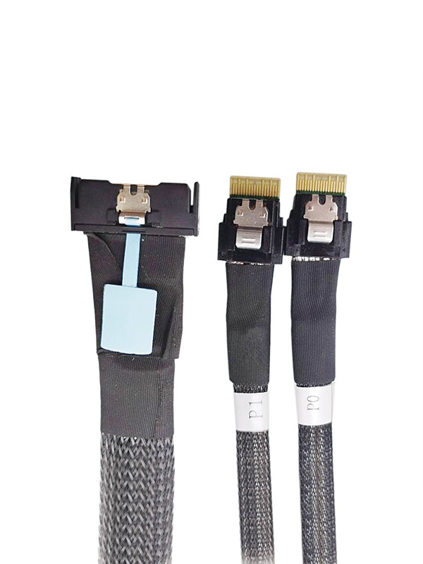 MCIO 8i Slimline SAS to 2 Ports SFF-8654 4i Cable 