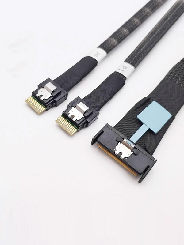 MCIO 8i Slimline SAS to 2 Ports SFF-8654 4i Cable 