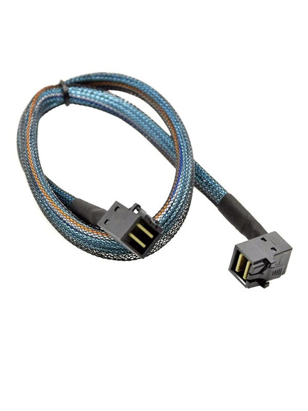 HD Mini SAS SFF-8643 to SFF-8643 Down Angled Cable 