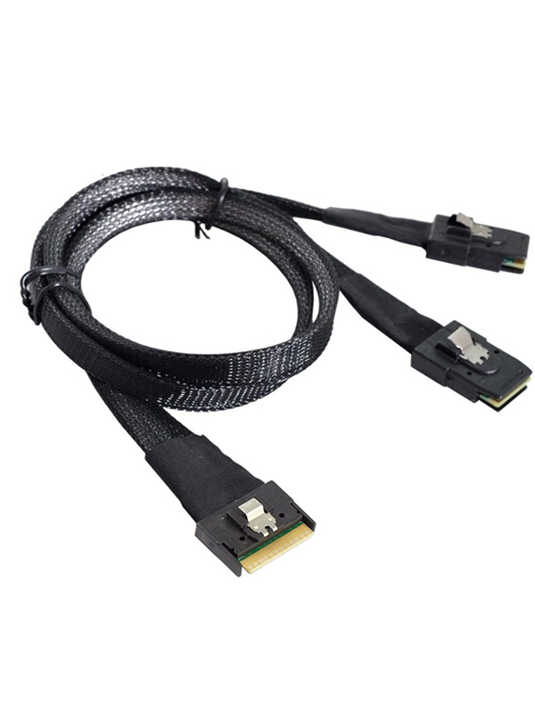 SlimSAS SFF-8654 8I 74P To 2 Ports SAS SFF-8087 server connection cable 