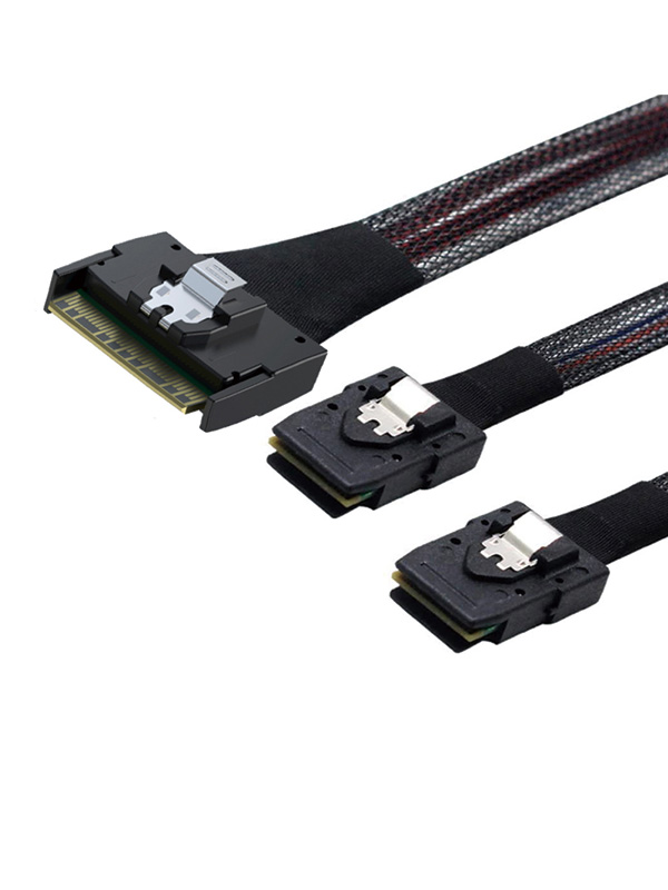 SlimSAS SFF-8654 8I 74P To 2 Ports SAS SFF-8087 server connection cable 