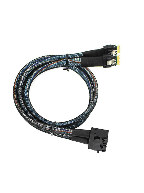 Mini SAS SFF-8643 8I to 2 Ports slim SAS SFF-8654 4I Adapter cable 