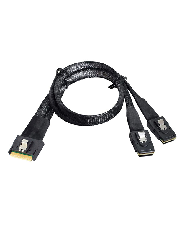 SlimSAS SFF-8654 8I 74P To 2 Ports SAS SFF-8087 server connection cable