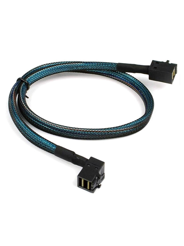 HD Mini SAS SFF-8643 to SFF-8643 Down Angled Cable 
