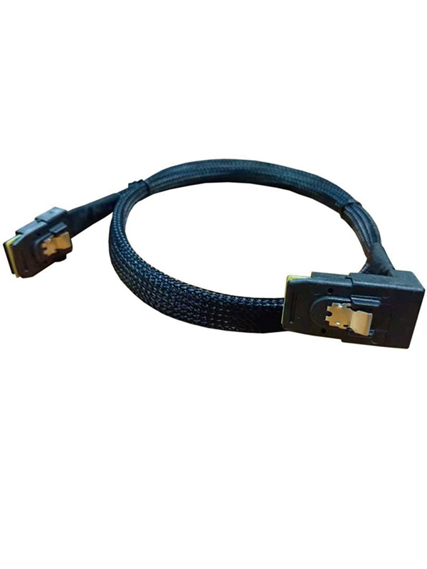 Ultra Slim Left Angled 90 Degree Mini SAS 36 Pin SFF-8087 to 8087 Data RAID Cable 