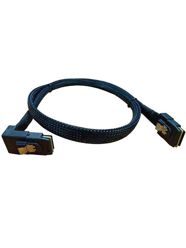 Ultra Slim Left Angled 90 Degree Mini SAS 36 Pin SFF-8087 to 8087 Data RAID Cable 