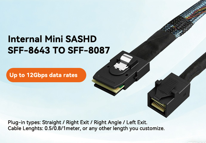 Internal Mini SASHD SFF-8643 TO SFF-8087 Cable