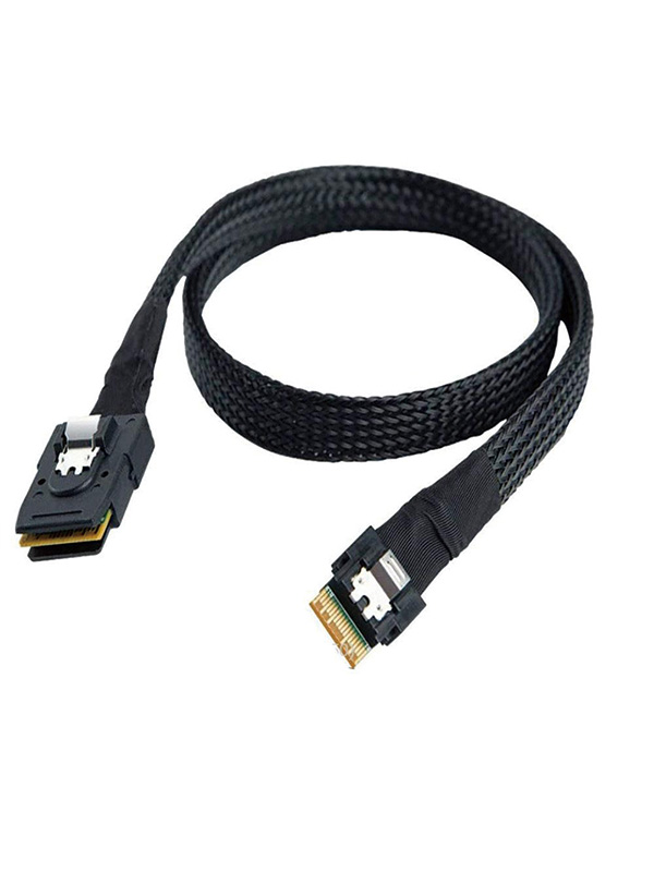 Slim Line SAS 4.0 SFF-8654 4i 38 Pin Host to Mini SAS 4i SFF-8087 36 Pin Target Cable  