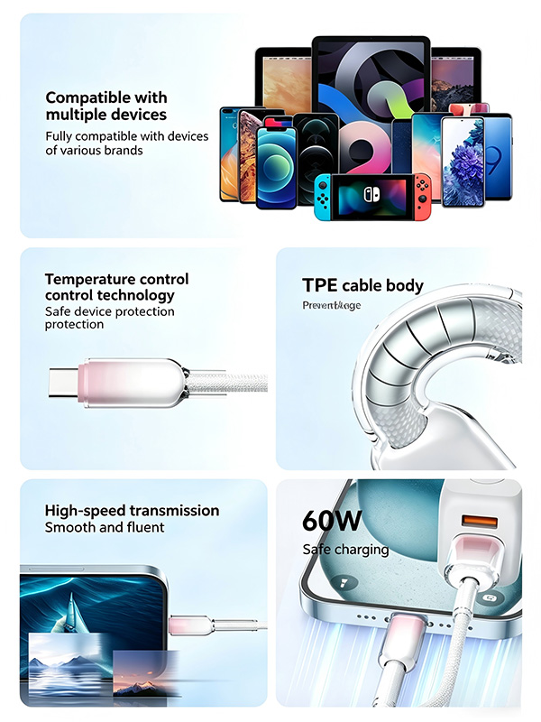 Crystal-Clear Series Type-C to Type-C Data Cable 