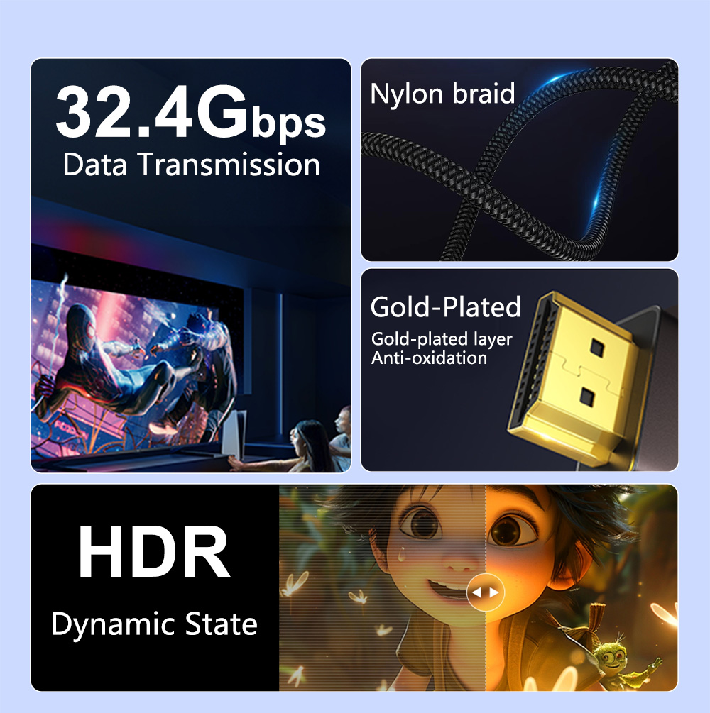 DisplayPort MaleTo HDMI Male Cable 8K 