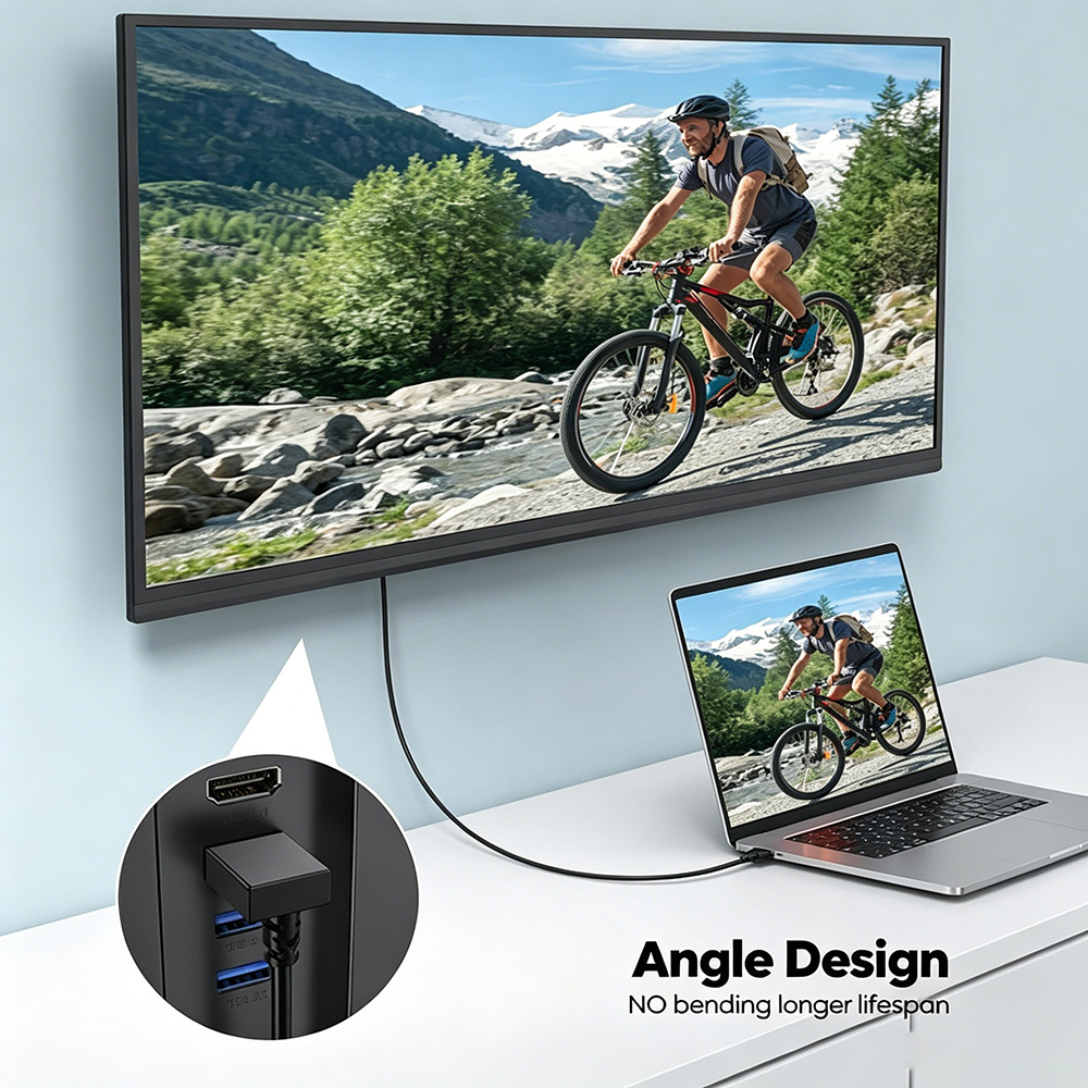 90 Degree 8K Ultra High Speed HDMI 2.1 Cable 