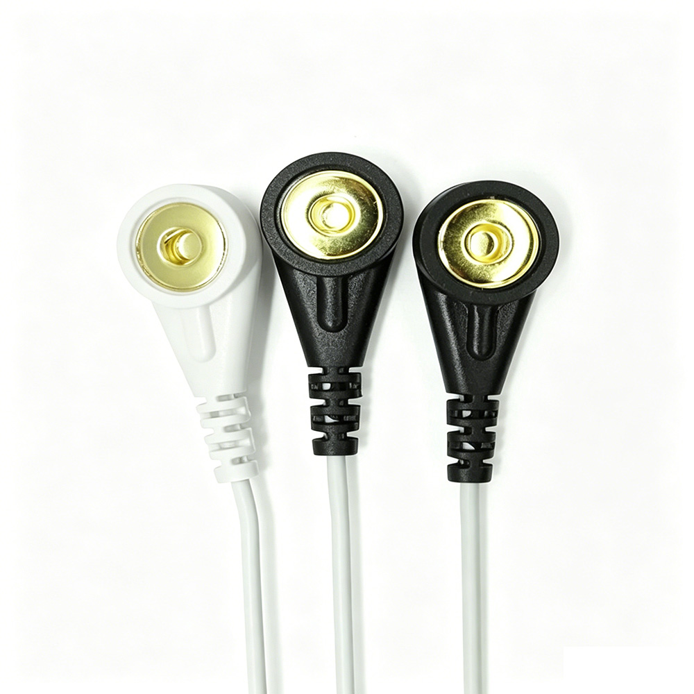 4Pin LEMO to 3 4 5 leads 3.9mm 4.0mm ecg snap button cable for Medical device 