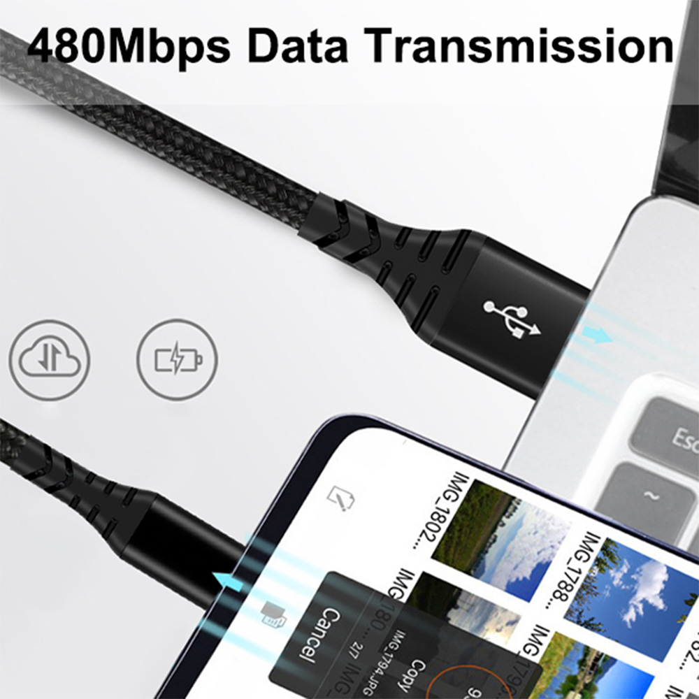 3A USB A to Type C Nylon Braided Cable 