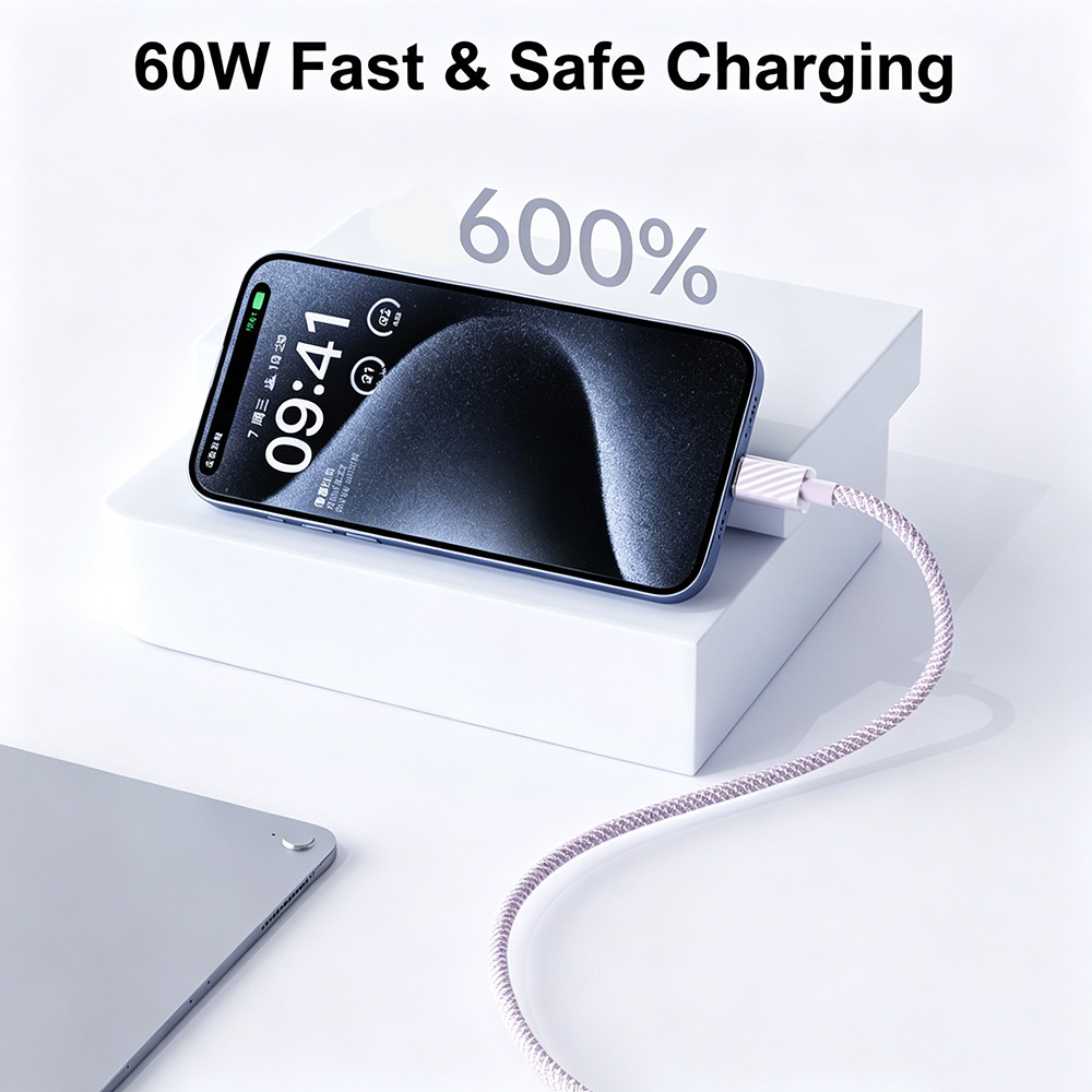 3A PD60W  USB Type C to Type C Cable 