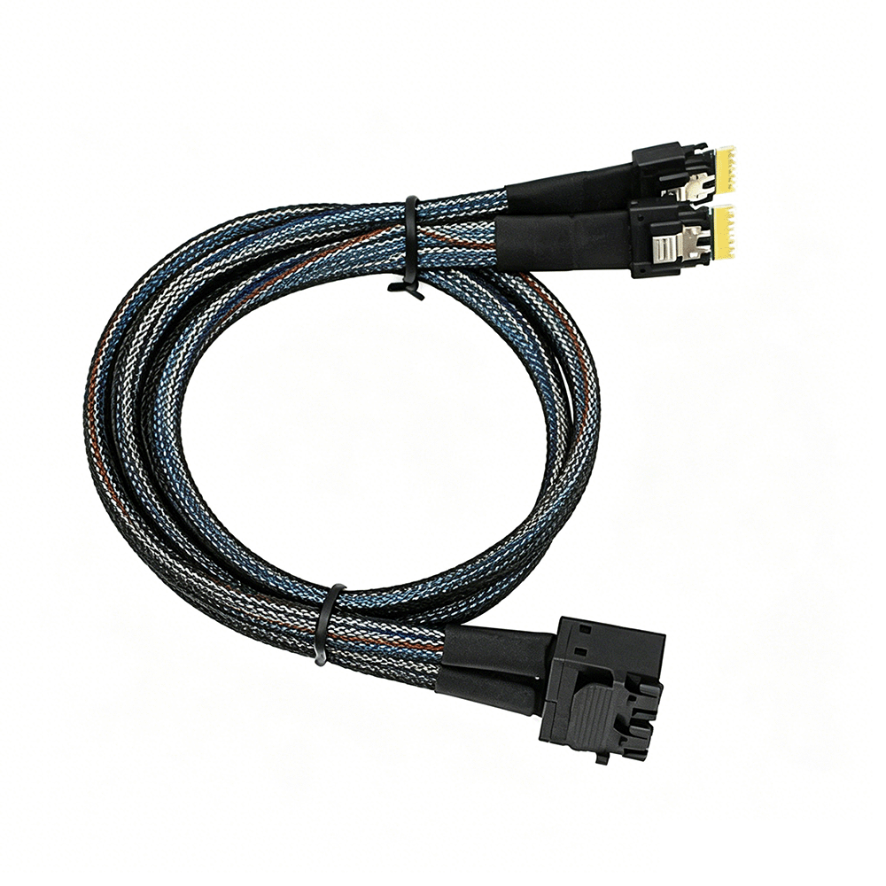Mini SAS SFF-8643 8I to  2X SlimSAS SFF-8654 4I Cable 