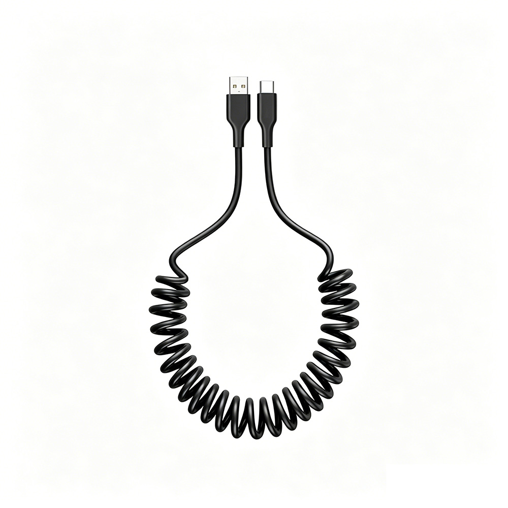 Coiled Spring  6A USB Type-C Cable 