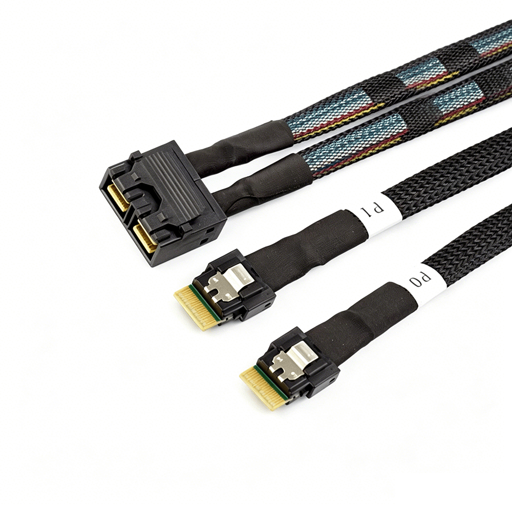 Mini SAS SFF-8643 8I to  2X SlimSAS SFF-8654 4I Cable 