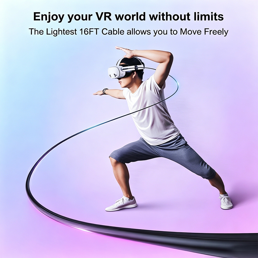 90-Degree 5Gbps USB 3.2 Gen2 Type-C VR Link Cable 