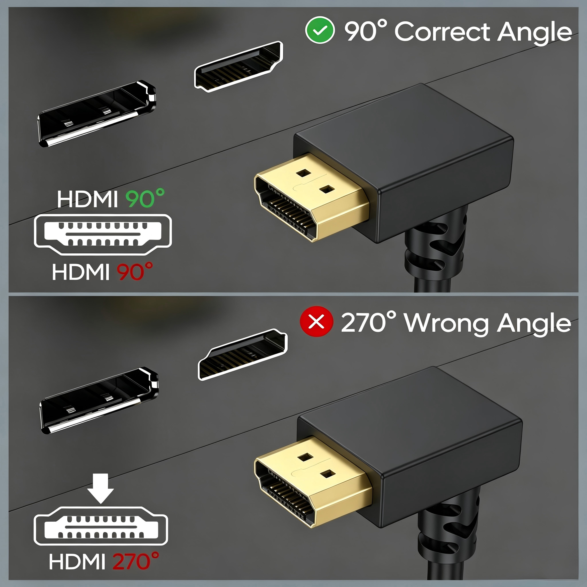 90 Degree 8K Ultra High Speed HDMI 2.1 Cable 