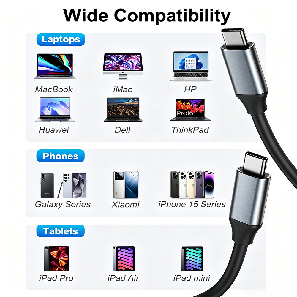 20Gbps USB 3.2 Type-C Cable 4K 60Hz