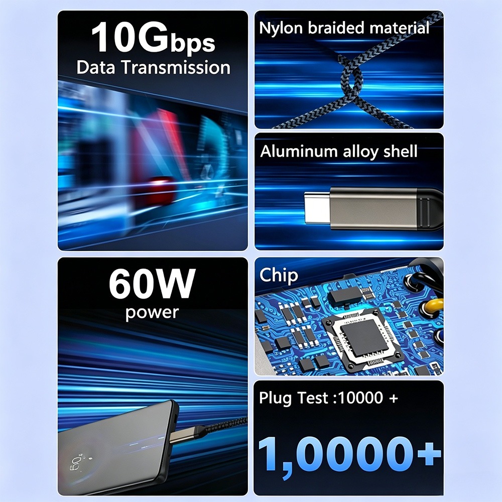 10Gbps USB 3.1 Gen 2 Type-C Cable 4K 
