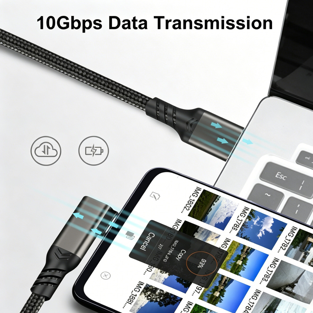 90 Degree 10Gbps USB 3.1 Gen 2 Cable 