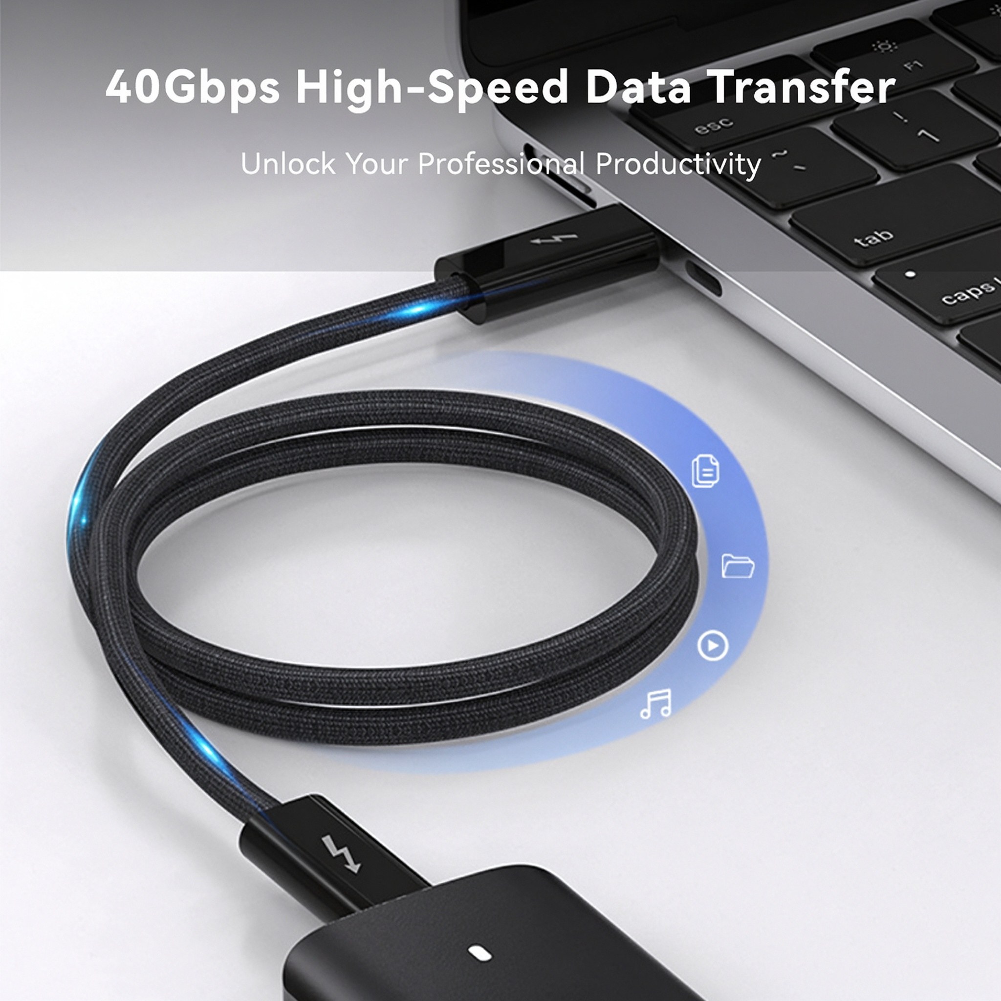 40Gbps USB4 Braided TYPE-C Cable 240W 