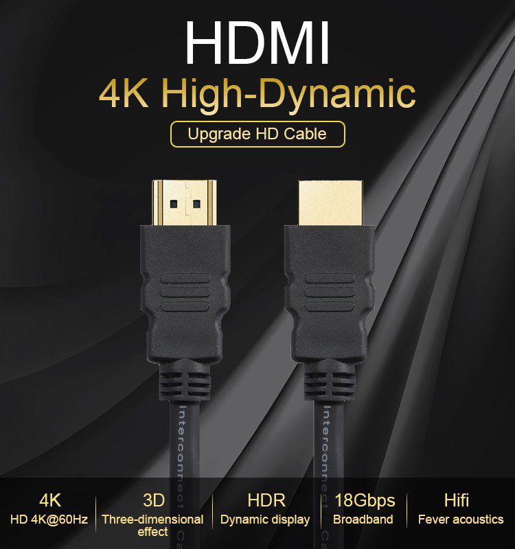 HDMI Cable 2.0 A TO A PVC Model Support 4K 60Hz 3D HDR 