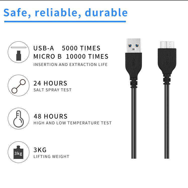Hard Disk USB 3.0 A To Micro-B Cable 