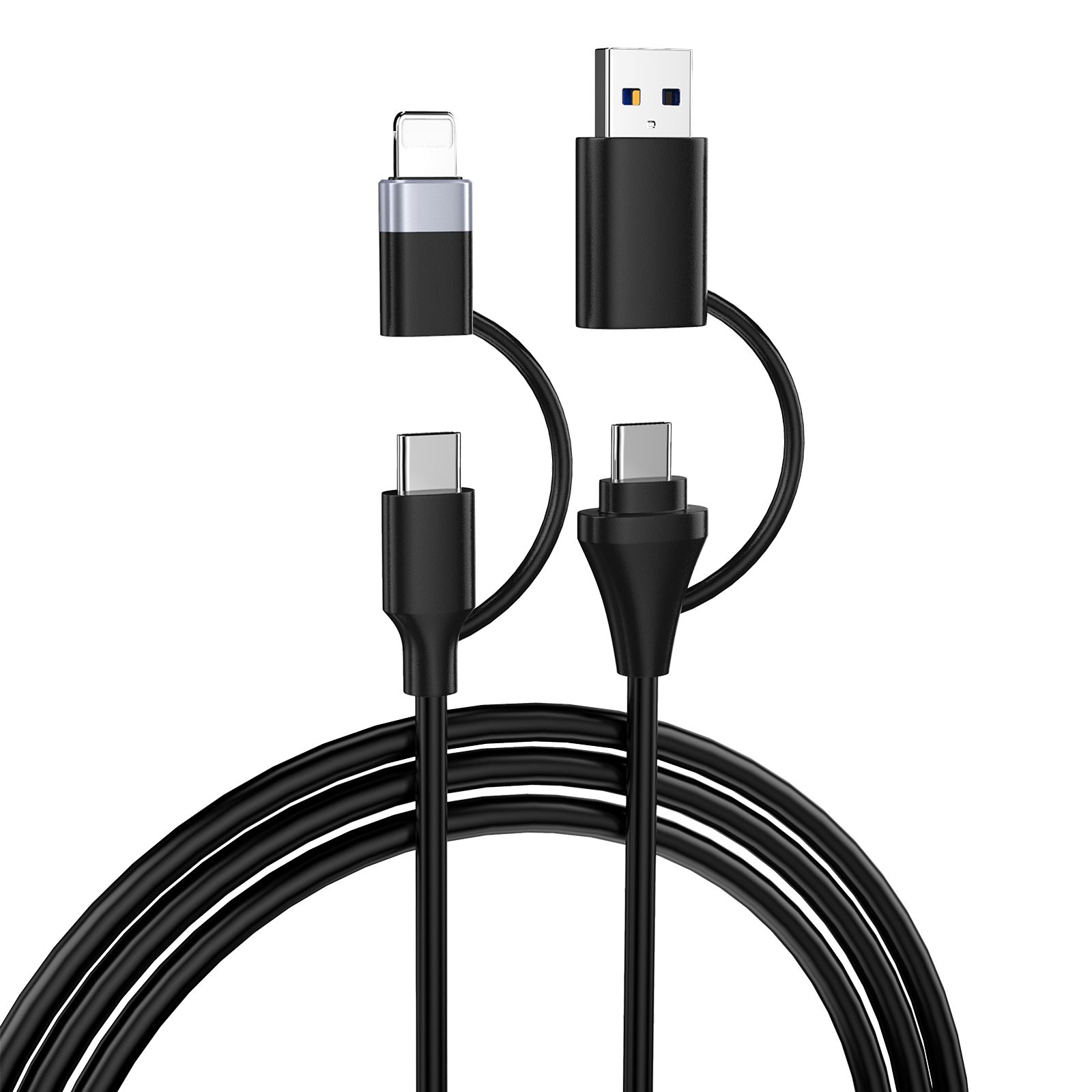4 in 1 3A USB-C A to USB C Lightning Cable