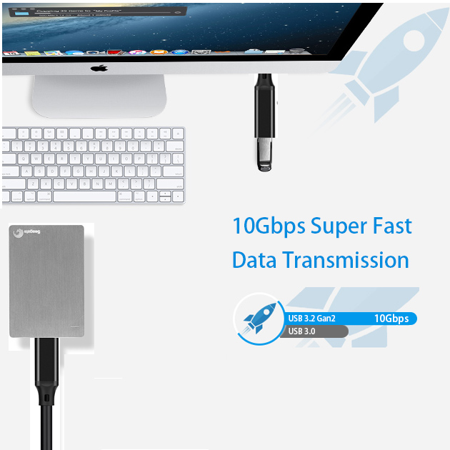 10gbps High Speed USB 3.2 Type C Male To Female Sync Transfer Cable