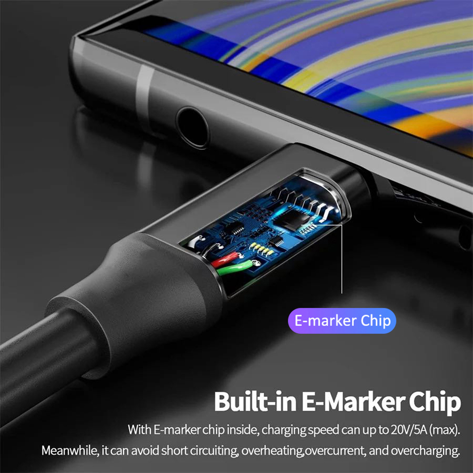 100W 5A USB C to C Charging Cable 10Gbps