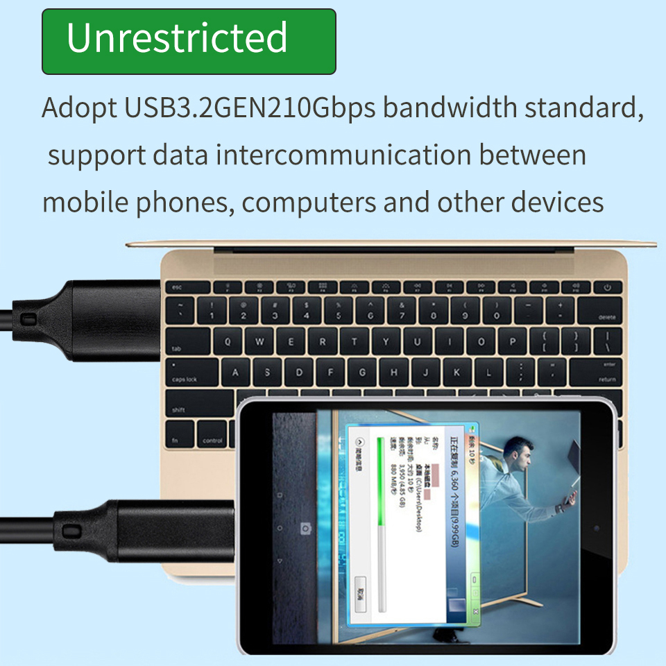 60W  USB 3.1 USB 3.2 Gen2 cable 10Gbps