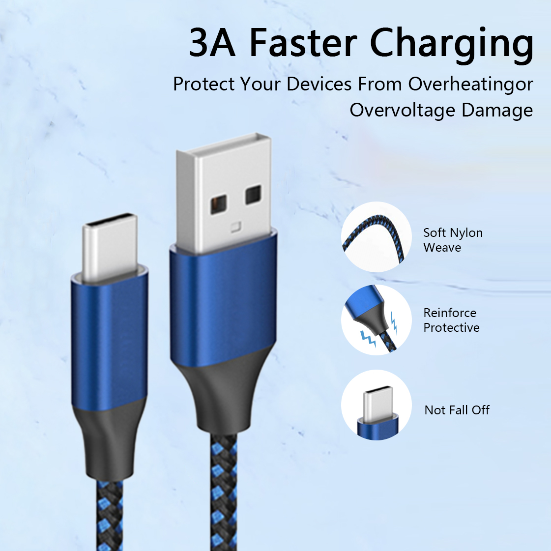 3A Fast Charge Usb Cable 