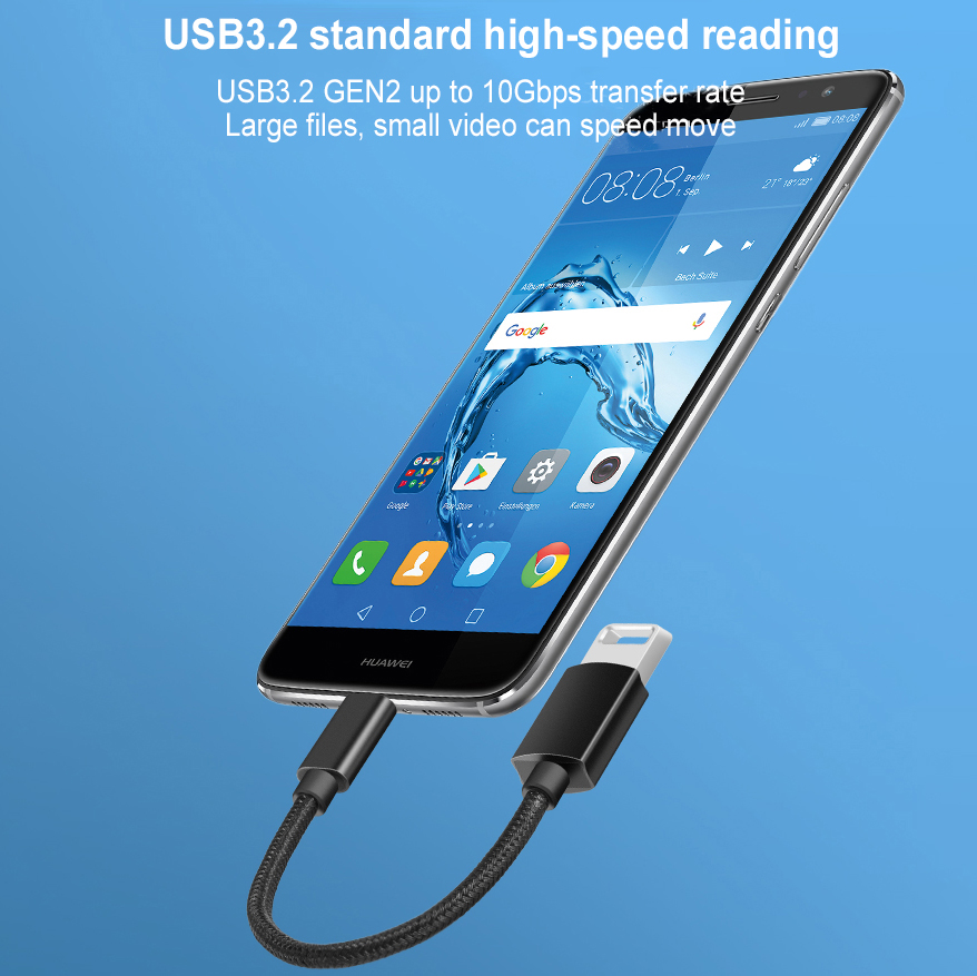 USB-C Male To USB A Female 3.1 OTG Adapter Cable