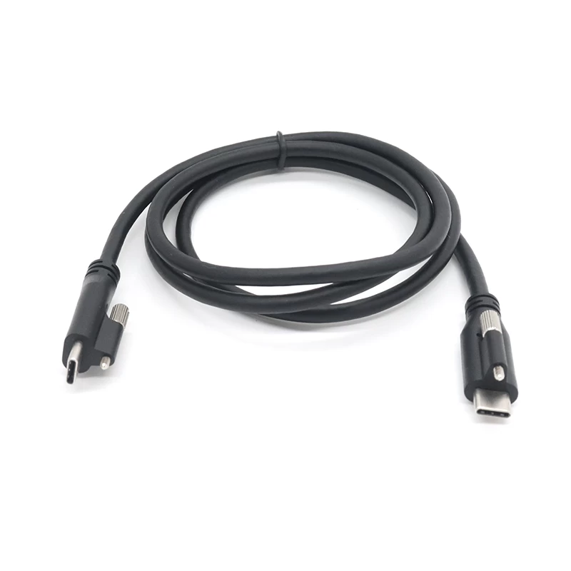 USB 3.0 3.1 C Male To C Male With Dual Screw Locking Slim Cable