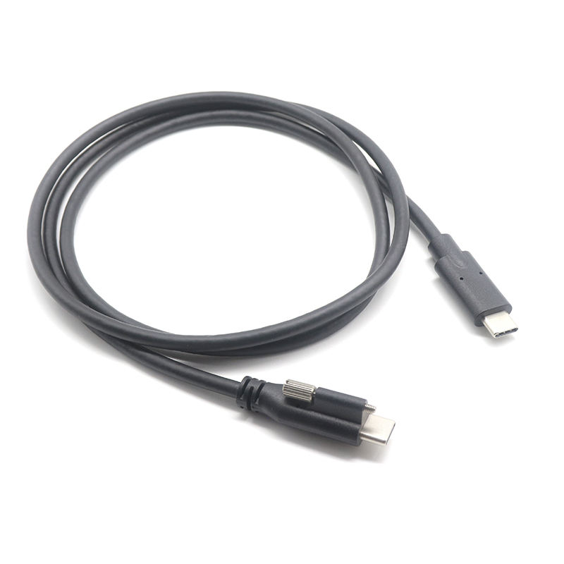 USB 3.1-3.2 Gan 2 C To C Single Screw Locking Cable