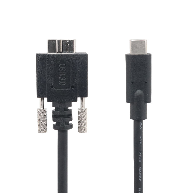 USB 3.0 Type C to Micro B Screw Lock industrial camera Cable