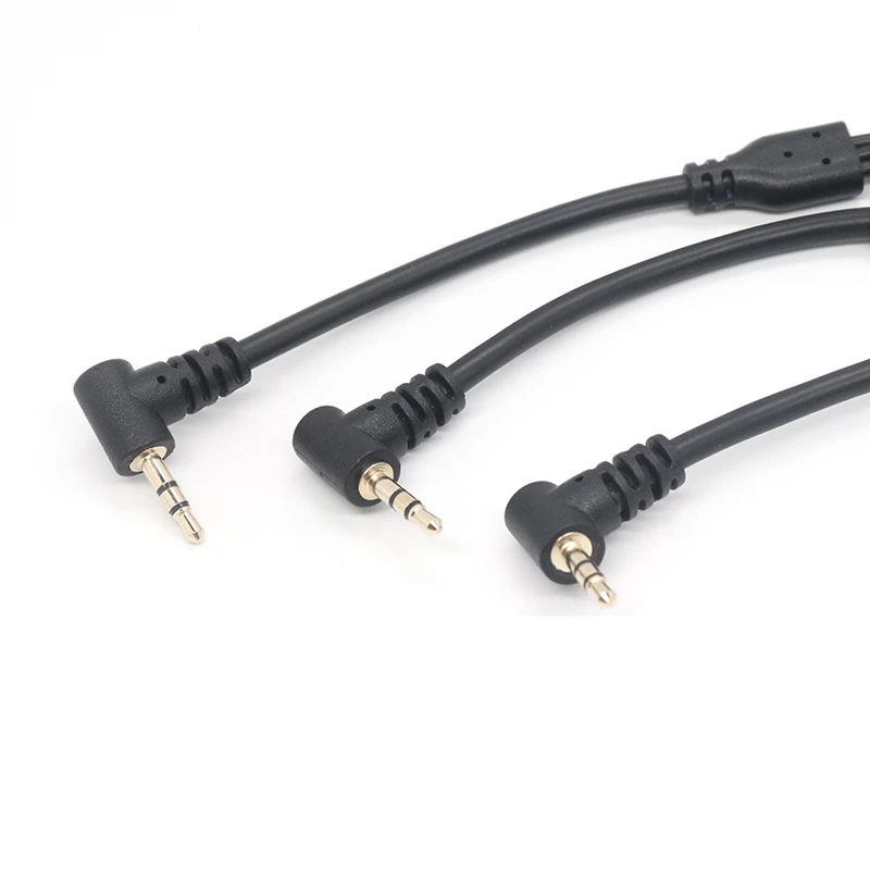 Right Angle 3.5mm Stereo Audio Jack EMG Snap Cable