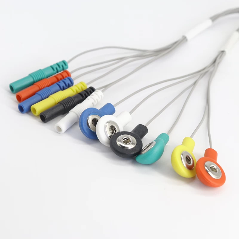 1.5 round tube terminal to 2.5 female ECG buckle physiotherapy cable