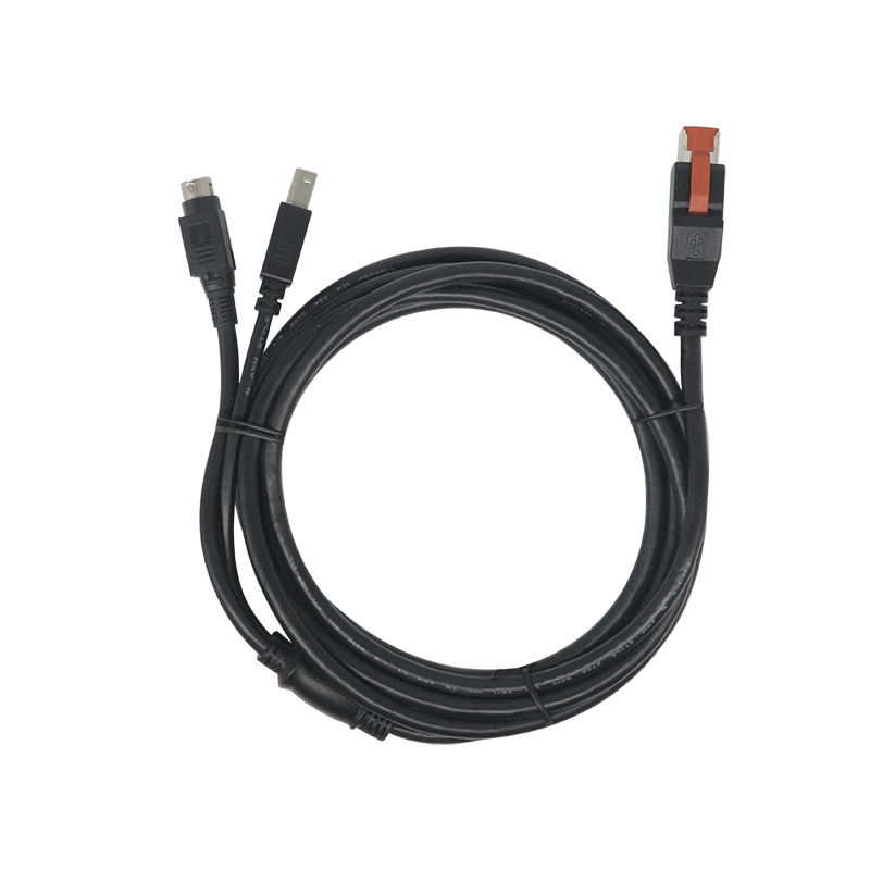  24V PoweredUSB TO Y 3PIN Hosiden+USB B PoweredUSB Cable