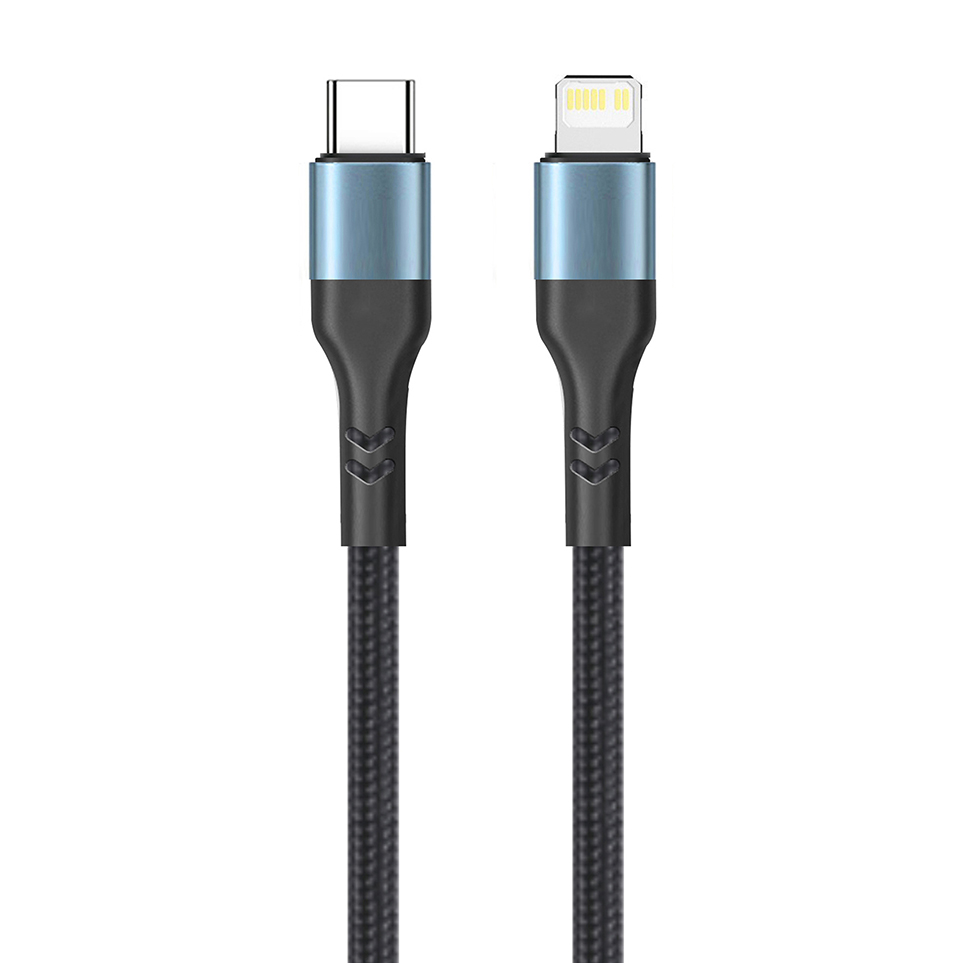 PD20W Aluminum Shell Nylon Braided USB C TO Lighnting Cable For Iphone