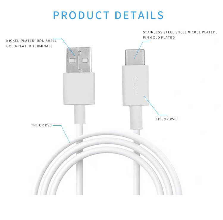 3A USB 2.0 A TO C Charging Cable